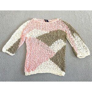 VTG Andrea Behar Jabe Sweater Popcorn Made in Italy Open Weave Chunky